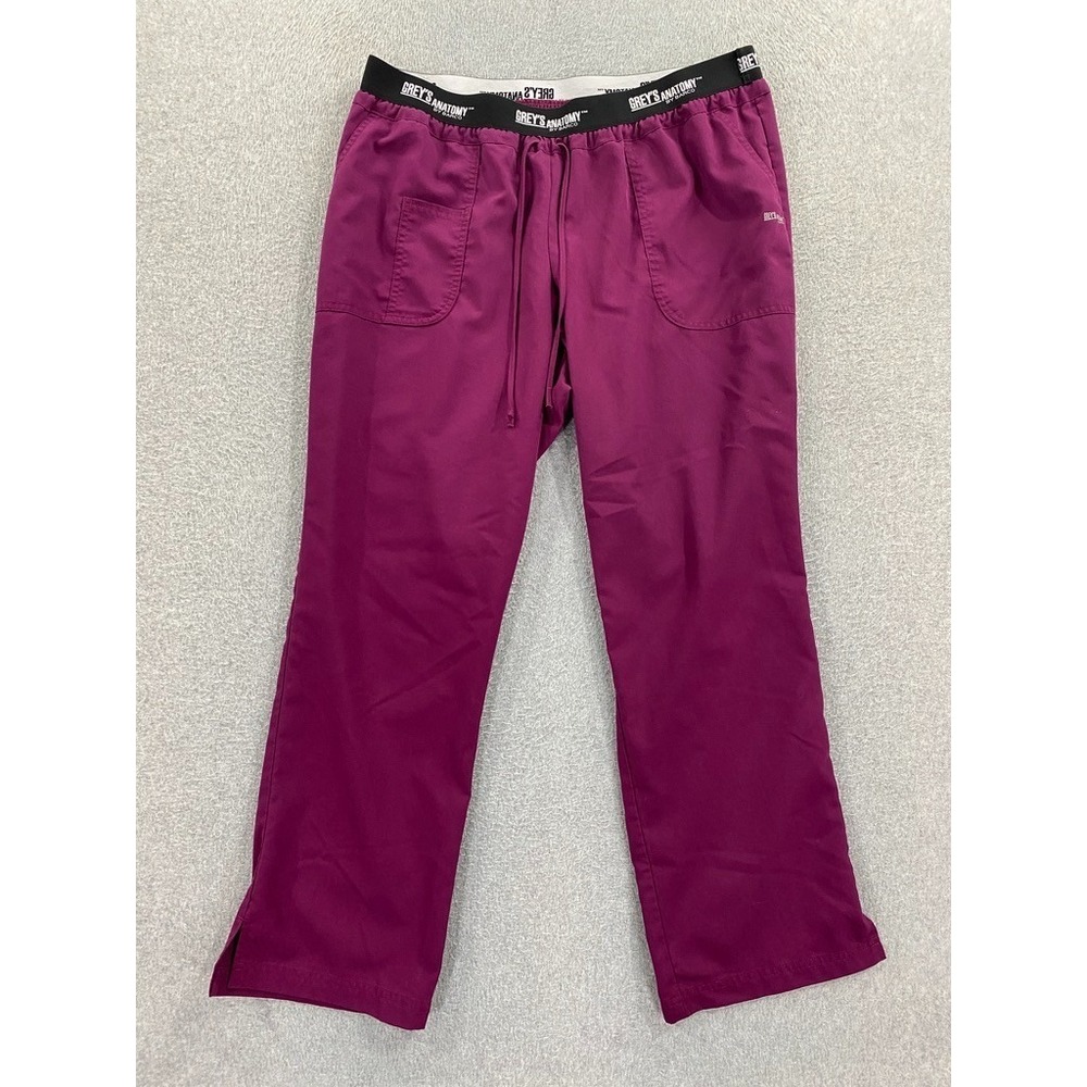 Greys Anatomy Scrub Pants Womens 2XL Purple‎ Active Stretch Medical Bottoms